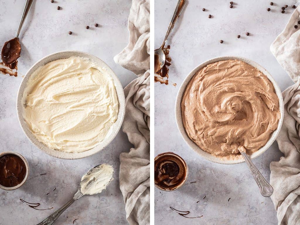 Vegan buttercream in a large white bowl