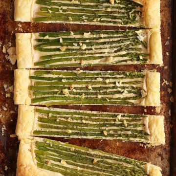 Finished dish cut into four large slices