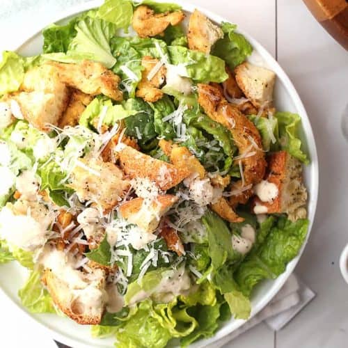 Vegan Caesar Salad with Soy Curls - My Darling Vegan