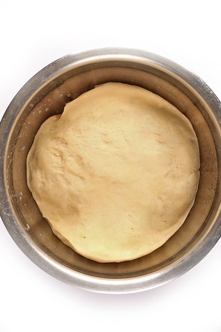 Vegan Cinnamon Roll dough in bowl