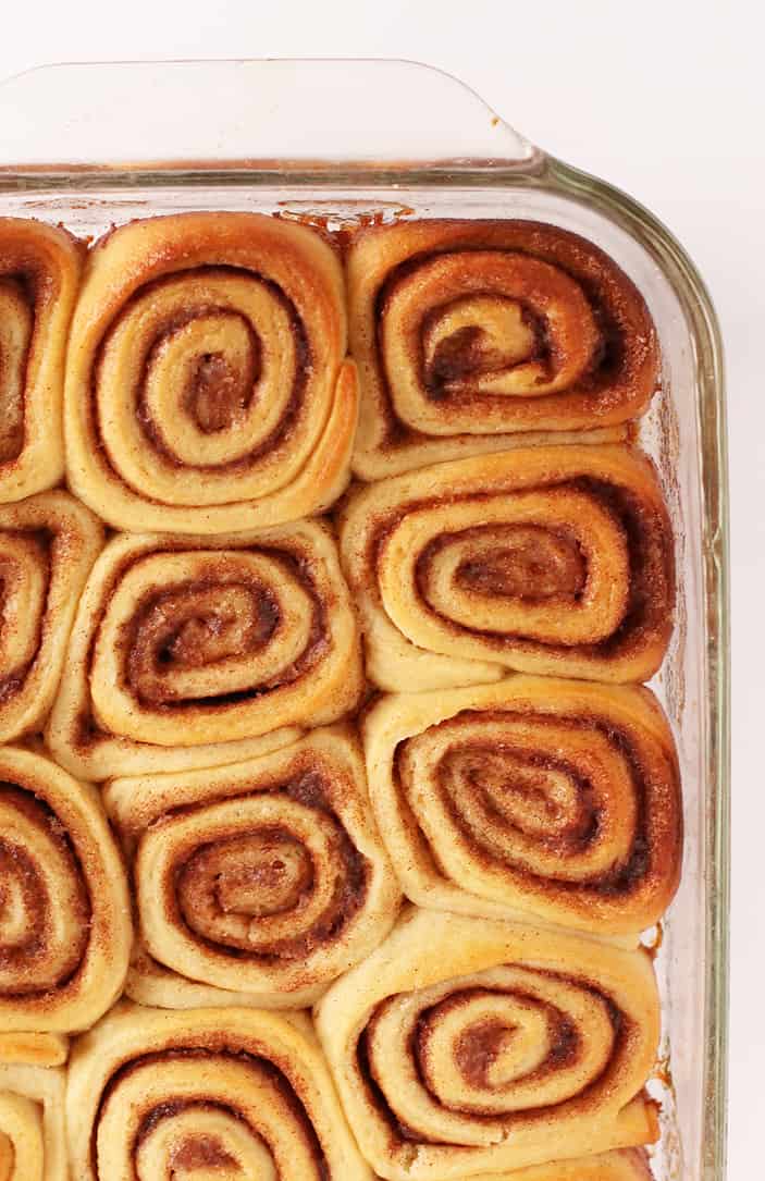 Vegan Cinnamon Rolls baked