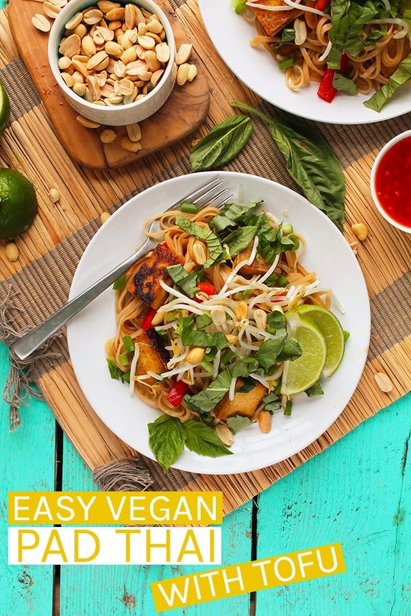 A classic Thai dish, vegan Pad Thai is made with rice noodles, fresh vegetables and herbs, and perfectly crispy tofu for an easy 40-minute gluten-free meal the whole family will love.