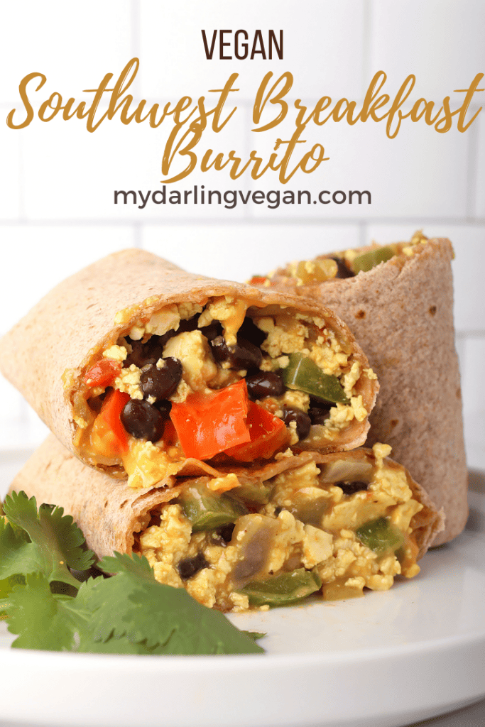 This Southwest Vegan Breakfast Burrito is loaded with protein and vegetables and filled with flavor for a healthy, delicious breakfast. Keep them in the freezer for grab-n-go meals all week long. Made in under 30 minutes!