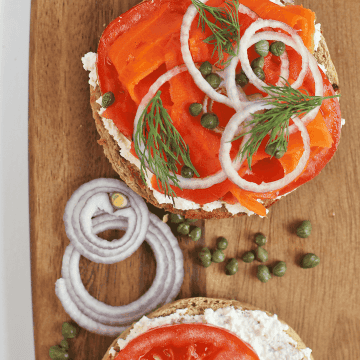 Bagel and Carrot Lox open-faced sandwich