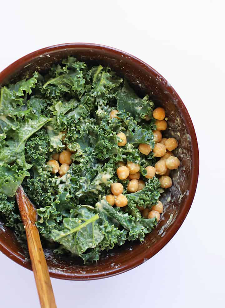 Kale Salad with Lemon Tahini Dressing My Darling Vegan