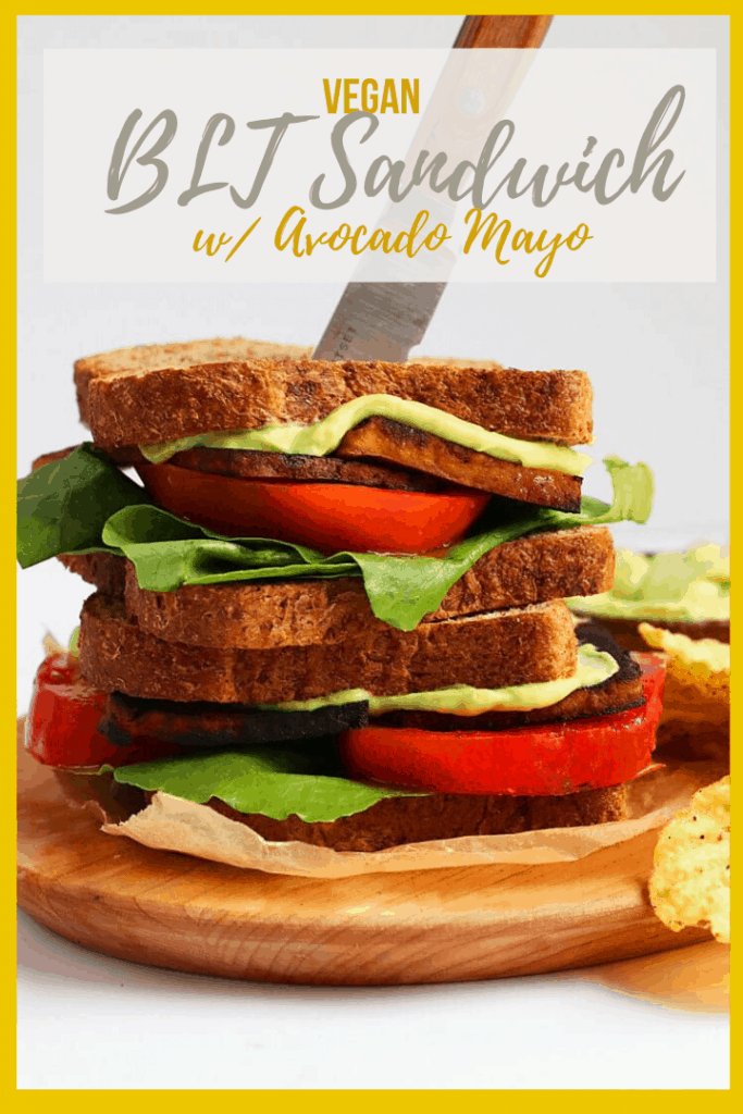 A vegan BLT made with smoky tofu bacon and fresh avocado mayo for a delicious and healthy twist on this classic sandwich. It's a sandwich everyone will love! 