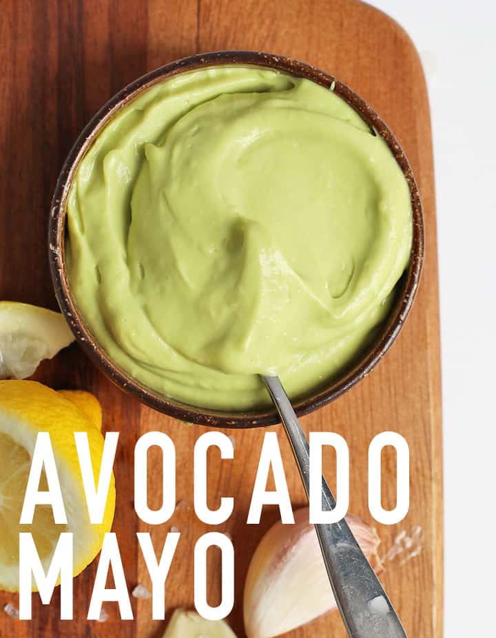 This Avocado Mayo is vegan, soy free, AND oil free for a healthy, delicious, and creamy spread for sandwiches, salads, and vegetables.