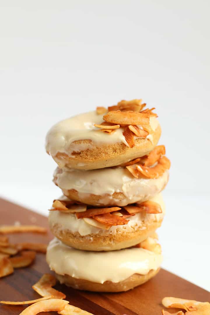 Stack of finished doughnuts