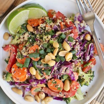 Thai Peanut Salad on a white plate