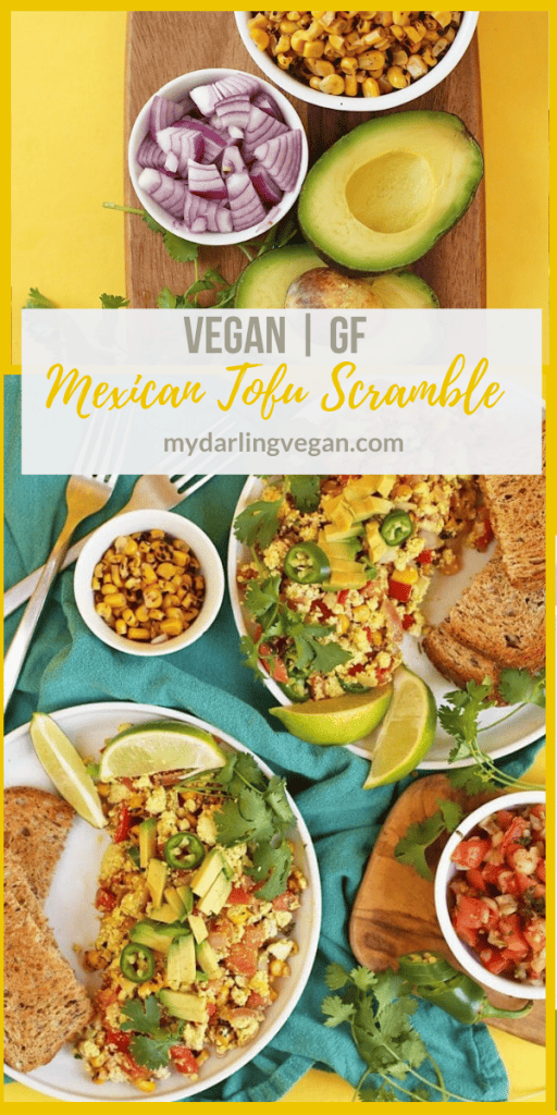 Start your morning off with this vegan and gluten-free Mexica Tofu Scrambled filled with fresh corn, pico de gallo, cilantro, and avocado. Ready in 20 minutes for a quick and satisfying meal.