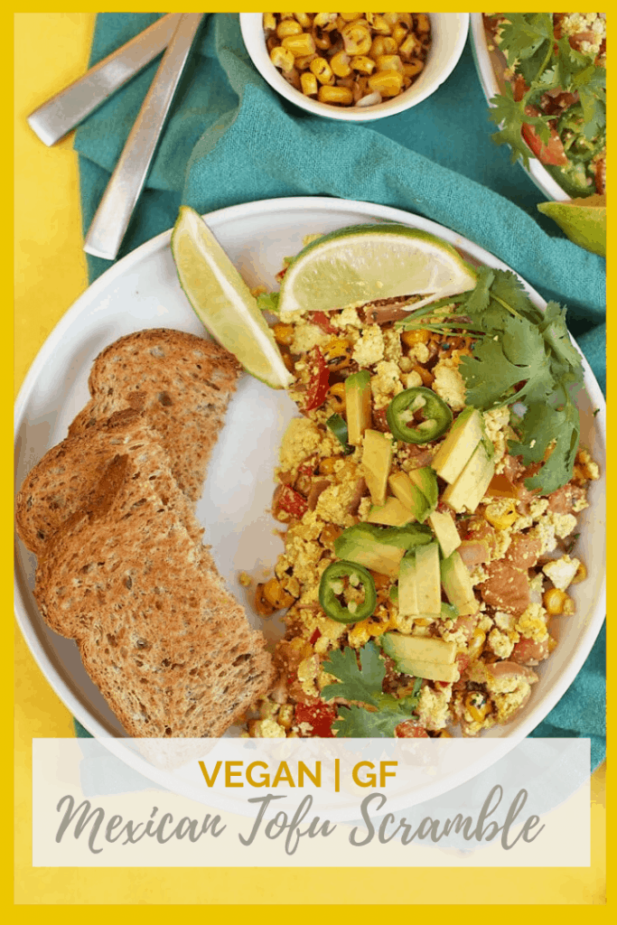 Start your morning off with this vegan and gluten-free Mexica Tofu Scrambled filled with fresh corn, pico de gallo, cilantro, and avocado. Ready in 20 minutes for a quick and satisfying meal.