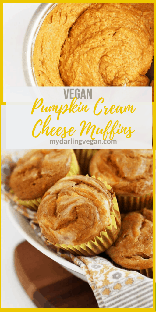 Fall into fall with these deliciously light and perfectly flavored vegan pumpkin muffins with Cream Cheese Swirl. An easy, fail-proof, autumnal pastry that will warm up your home and fill up your belly. Made in just 30 minutes!