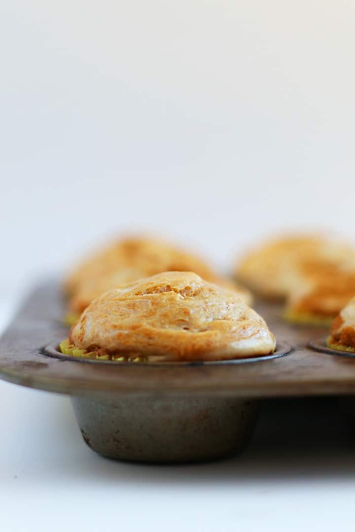 Finished recipe in a muffin tin