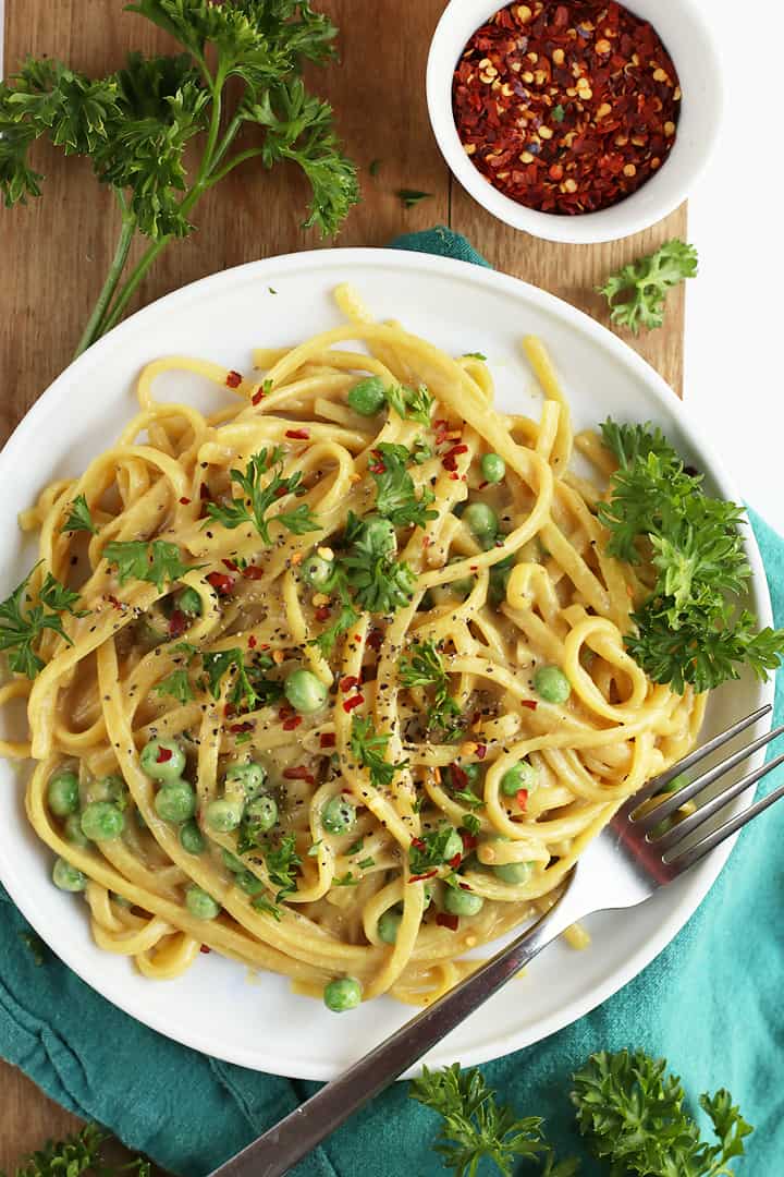 White Wine Pasta with Peas