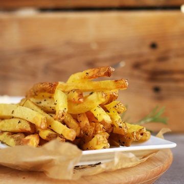 French fries on a white plate