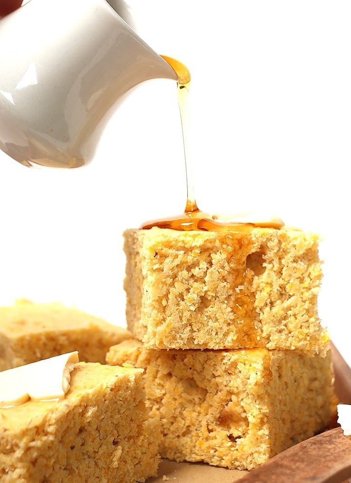 Vegan cornbread with agave nectar