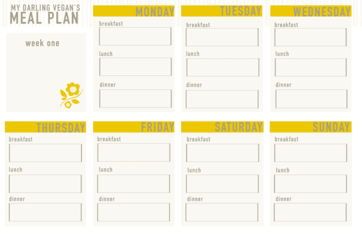 4 Week Vegan Meal Plan - My Darling Vegan