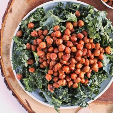 Kale Salad with Bacon-Flavored Chickpeas