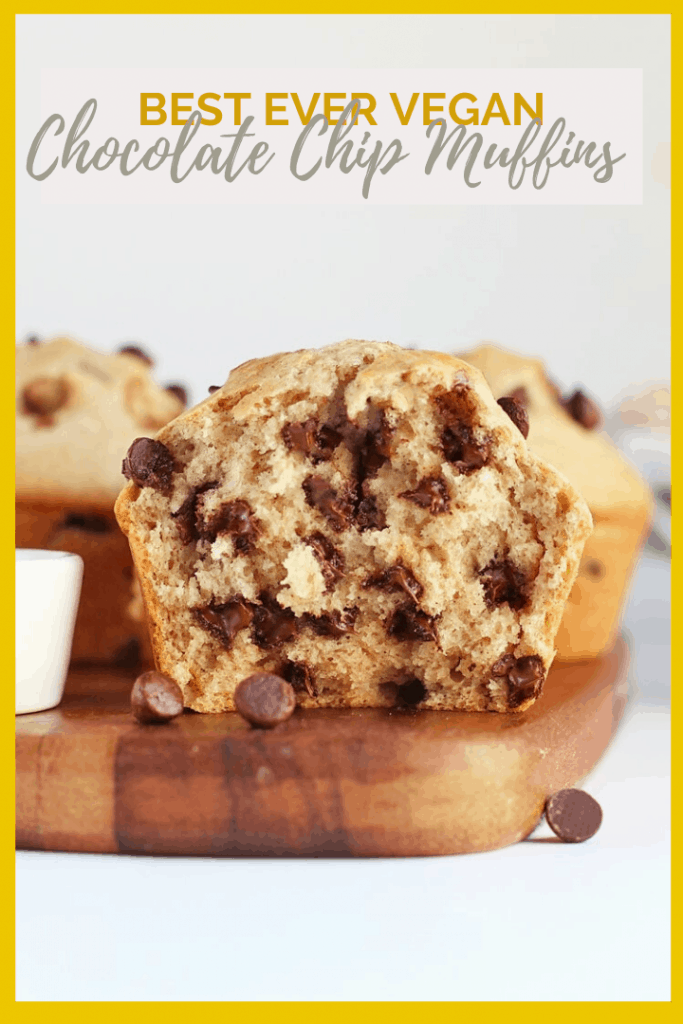 Wake up in decadent style with a Bakery-Style vegan Chocolate Chip Muffins. They are moist, fluffy, and bursting with chocolatey flavor. You're gonna love them!