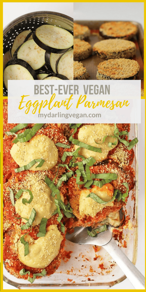 Make your dinner special with this vegan Eggplant Parmesan made with homemade plant-based parmesan and mozzarella cheeses for a delicious and wholesome meal.