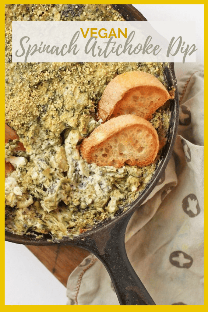 Impress all your friends with this extra creamy and rich vegan Spinach Artichoke Dip - a warm dip or spread that is perfect for your next party.