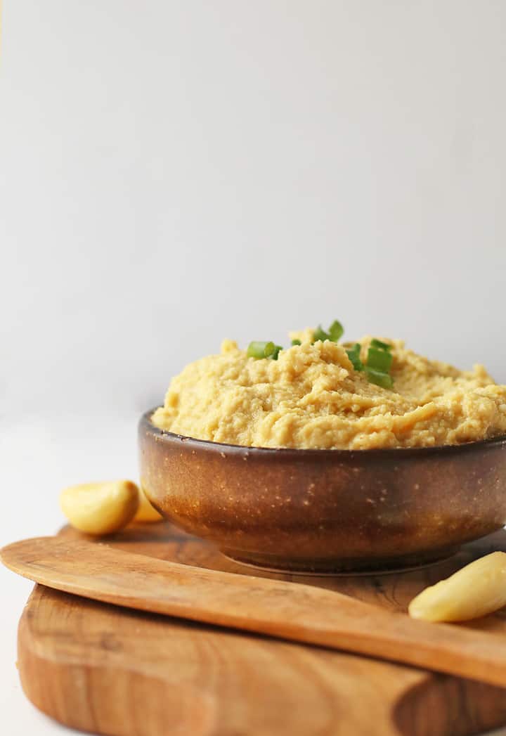 Finished recipe in a small brown bowl