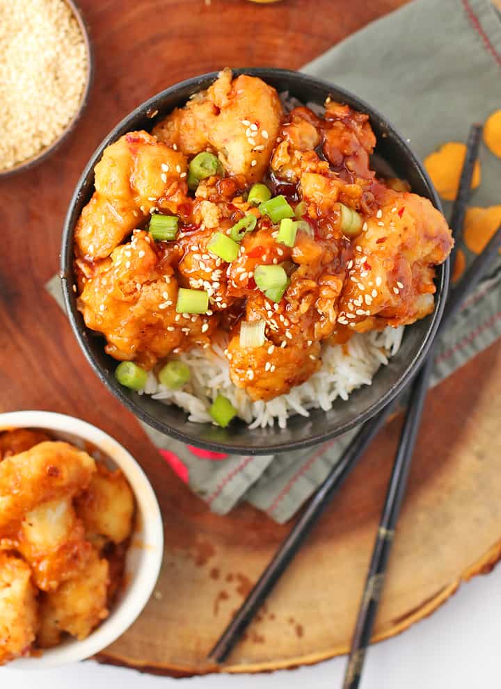 Sesame Cauliflower over rice