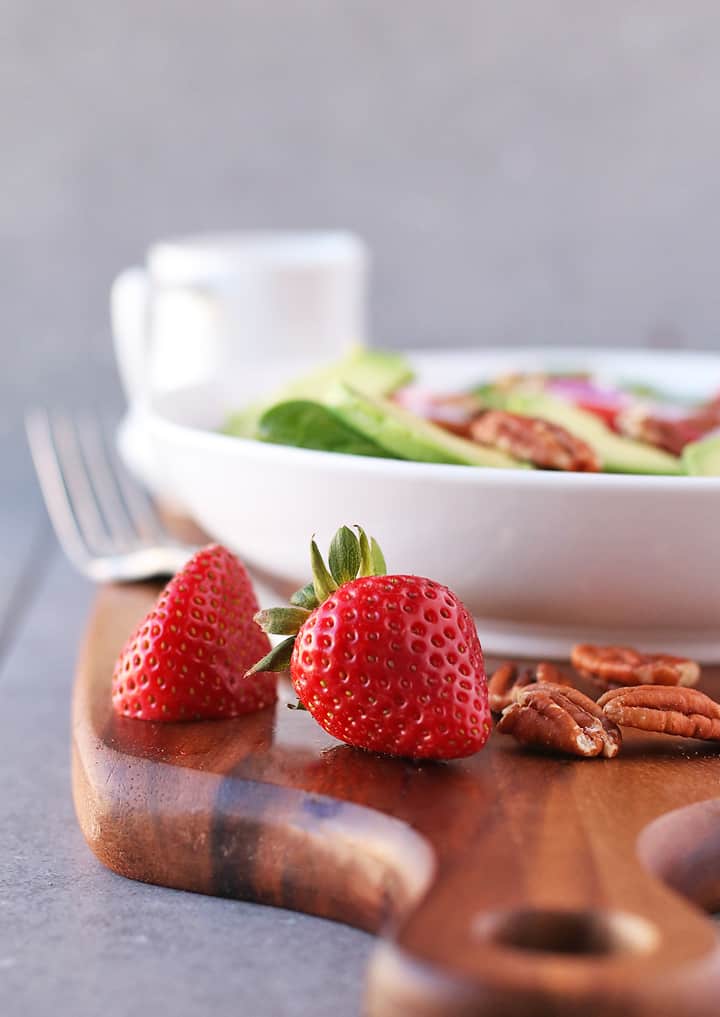 Fresh strawberries and pecans