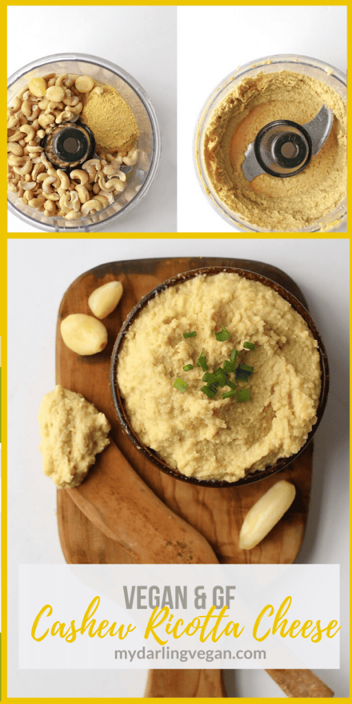 This homemade vegan Ricotta Cheese is made with just 5 simple ingredients and in under 5 minutes! Use it as a filling, spread, and topping for a delicious plant-based cheese alternative.