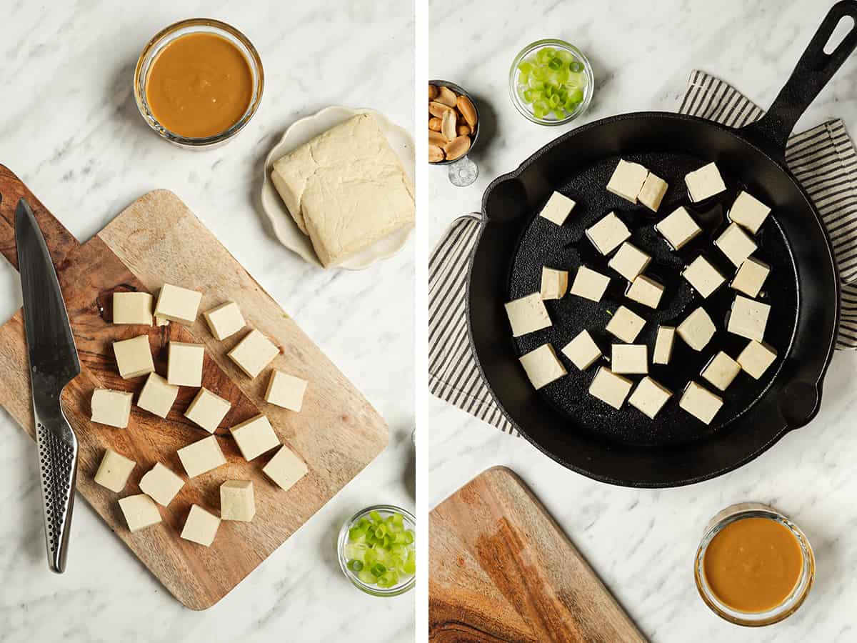 Crispy Tofu with Peanut Sauce - My Darling Vegan