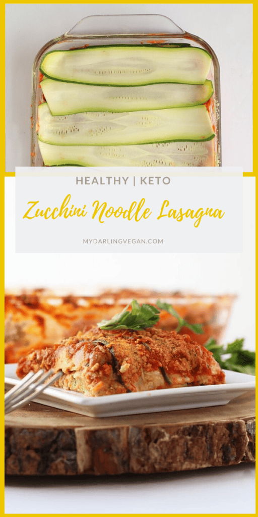 Filled with homemade cashew ricotta and tempeh “beef”, this gluten-free and vegan zucchini noodle lasagna is a meal that the whole family will love.