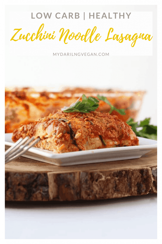 Filled with homemade cashew ricotta and tempeh “beef”, this gluten-free and vegan zucchini noodle lasagna is a meal that the whole family will love.