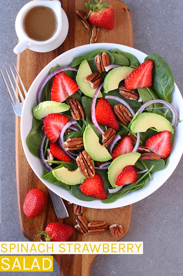 Welcome in spring with this Spinach Strawberry Salad with Balsamic Vinaigrette for a refreshing salad that celebrates the sweetness of the season.