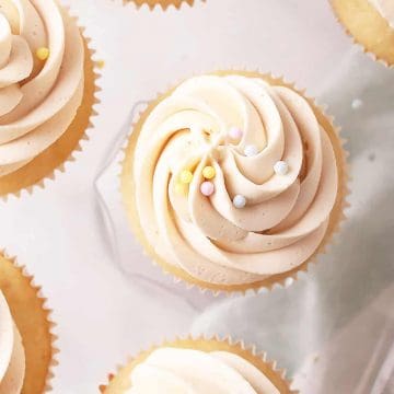 Vegan Vanilla Cupcakes with sprinkles