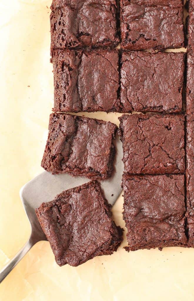 Vegan Brownies cut into squares