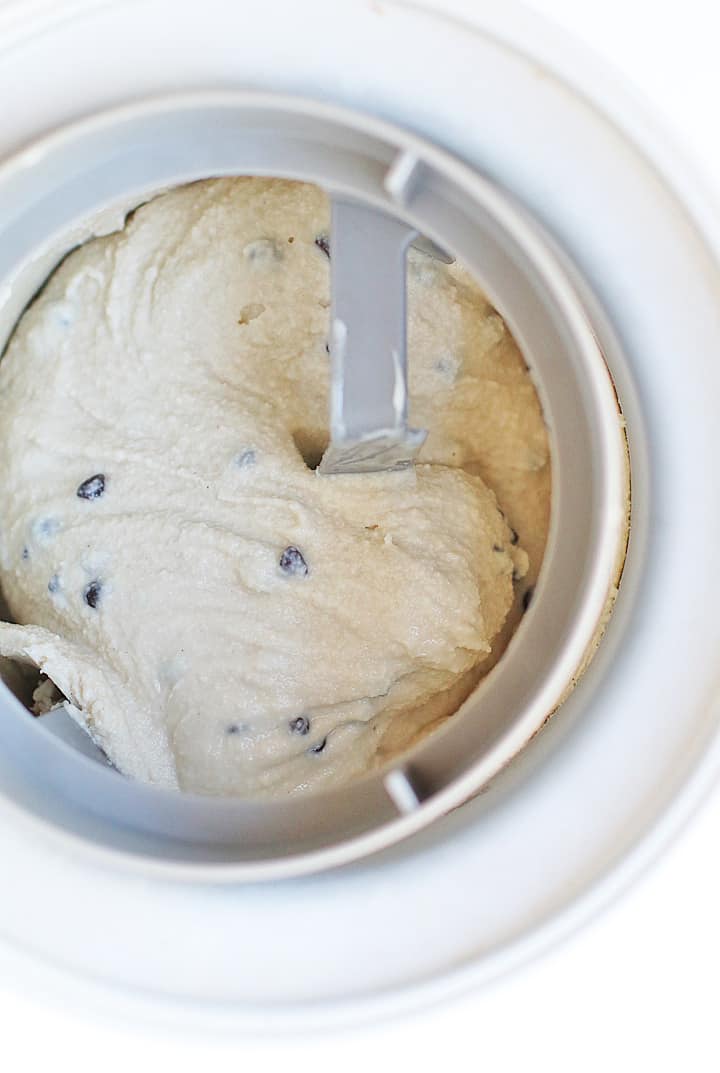 Homemade ice cream in an ice cream maker