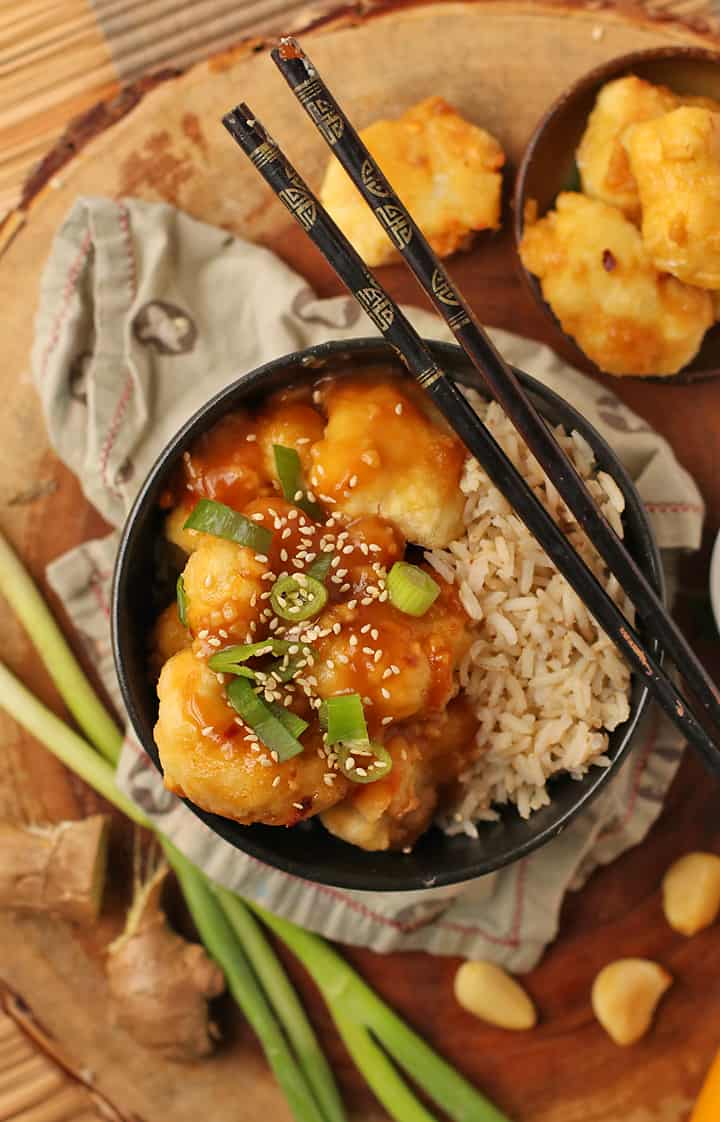 Baked Orange Cauliflower with Rice