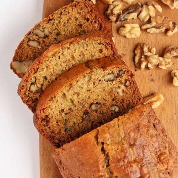 Vegan Zucchini Bread cut into slices