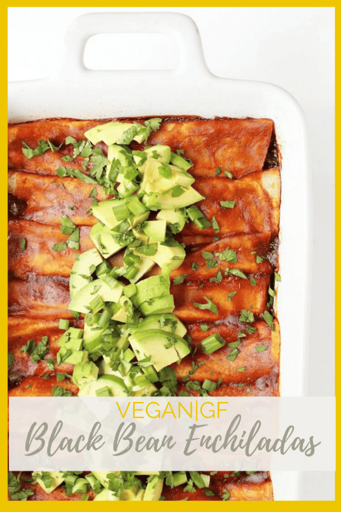 Black Bean and Kale Vegan Enchiladas made with Mission® Gluten Free Soft Taco Tortillas for a quick and satisfying weeknight meal; perfect for a family with dietary restrictions that doesn’t want to compromise on taste.