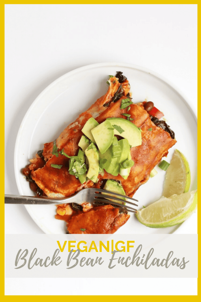 Black Bean and Kale Vegan Enchiladas made with Mission® Gluten Free Soft Taco Tortillas for a quick and satisfying weeknight meal; perfect for a family with dietary restrictions that doesn’t want to compromise on taste.