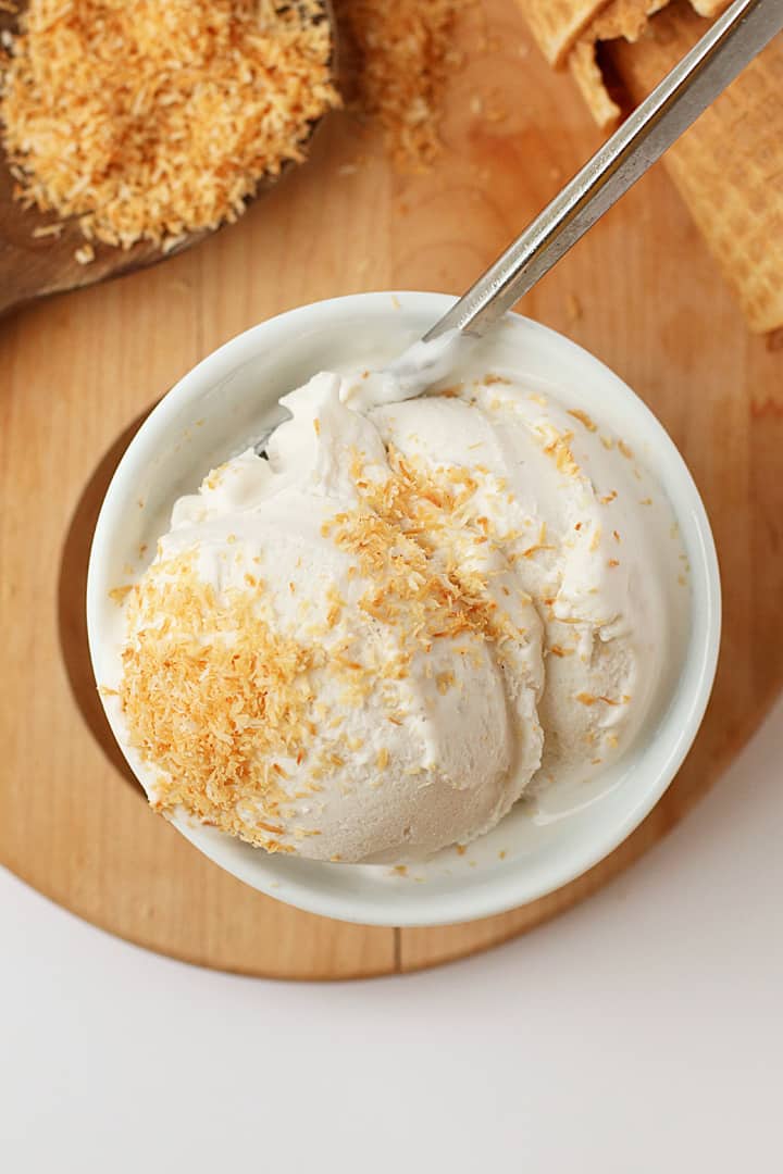 Coconut Milk Ice Cream with toasted coconut