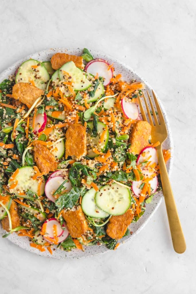 Quinoa Kale Salad with Mustard Tempeh