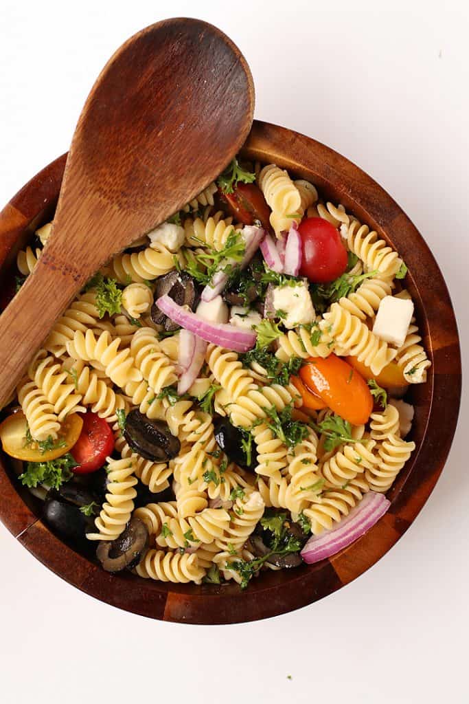 Vegan Pasta Salad with Red Wine Vinaigrette