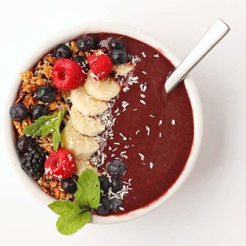 Acai Smoothie Bowl on a white background