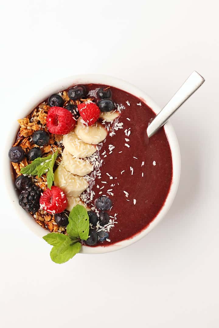 Acai Smoothie Bowl on a white background