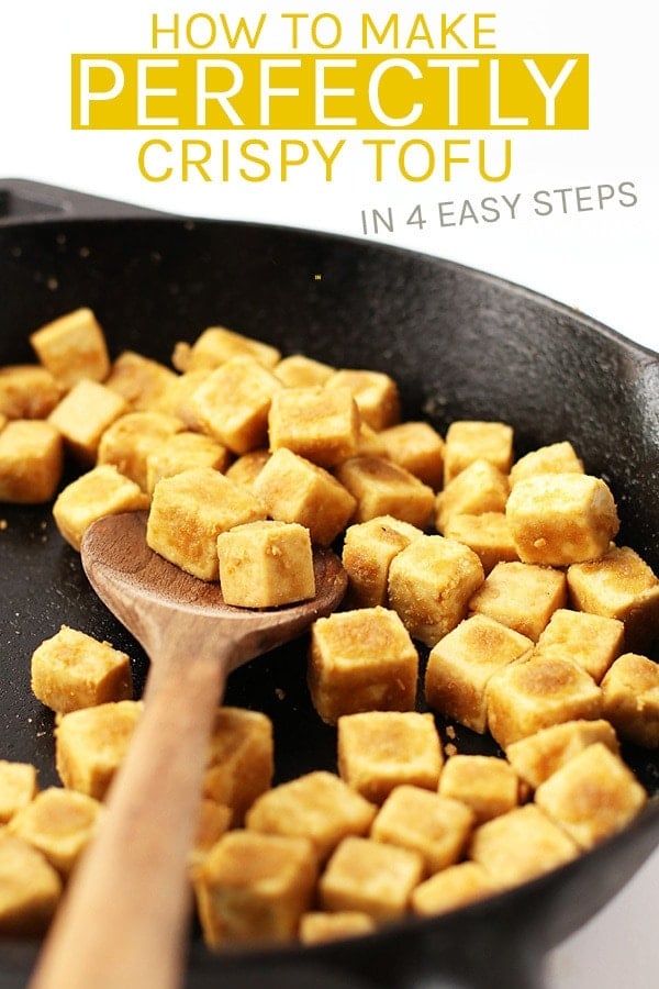 Learn how to make crispy tofu with this step-by-step guide for the perfectly crispy tofu to serve over salads or with your favorite vegetables and rice.