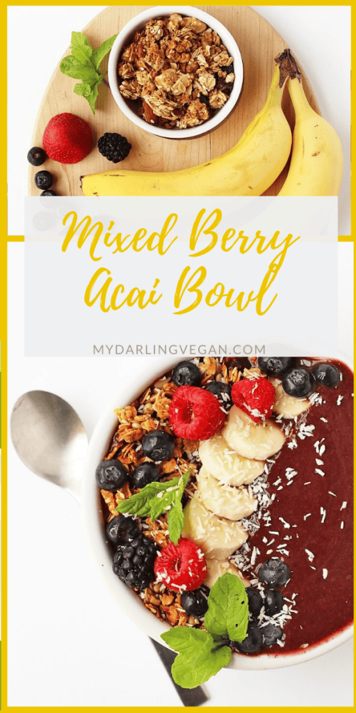 Start your day off right with this Mixed Berry Acai Bowl recipe filled with fruits, superfoods, and the best vitamins and minerals. Made in just 5 minutes for a quick, wholesome, and delicious breakfast.