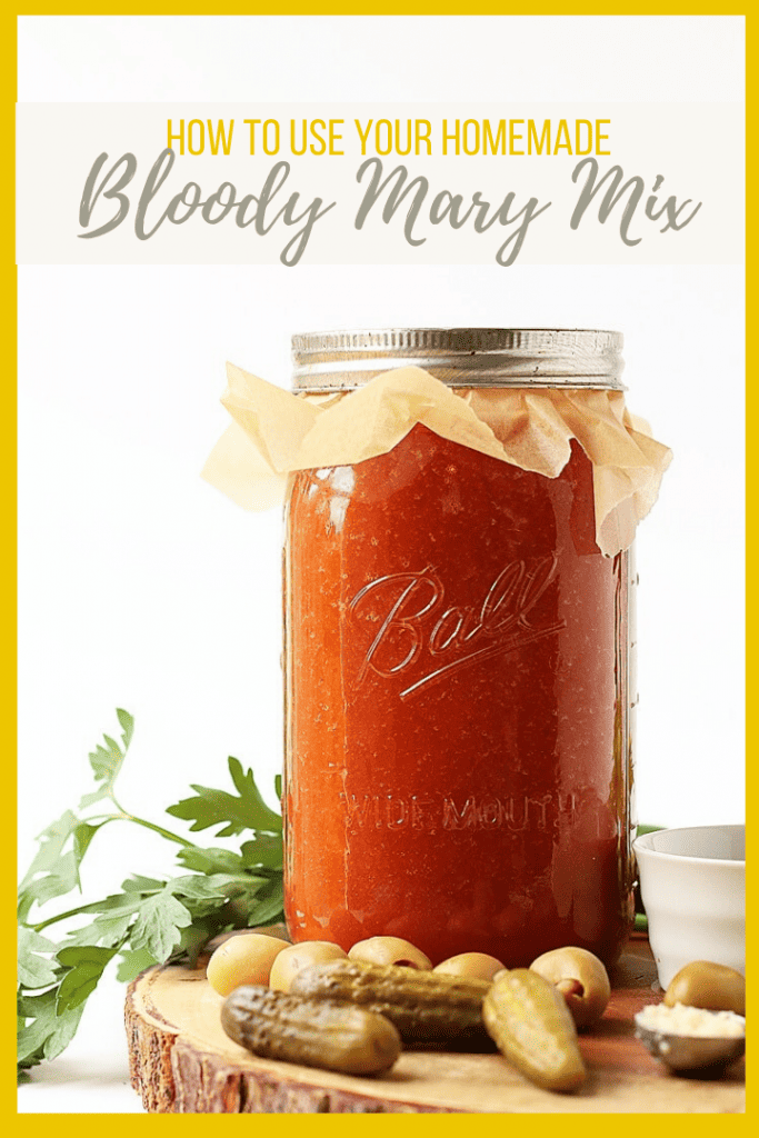 Make your Bloody Mary's from scratch with this homemade Bloody Mary Mix - a combination of sweet and savory to get your morning started off right.