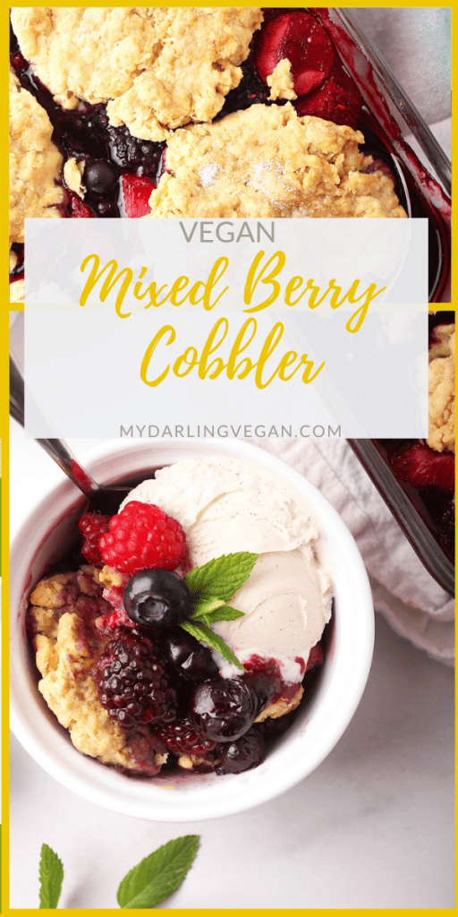 This mixed berry cobbler is an easy and delicious dessert for your backyard barbecues this summer. Serve it with homemade ice cream for a creamy and refreshing sweet treat.
