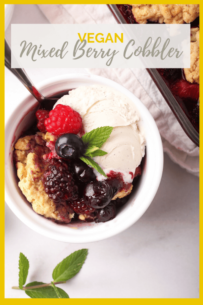 This mixed berry cobbler is an easy and delicious dessert for your backyard barbecues this summer. Serve it with homemade ice cream for a creamy and refreshing sweet treat.